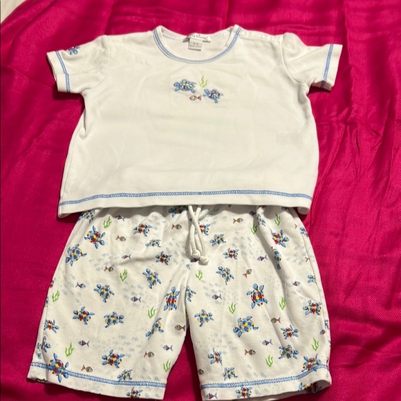 Kissy Kissy White and Blue Sea Life Pajama Set - Picture 1 of 4